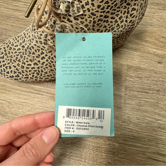 Toms Kala Desert Cheetah Leopard Animal Print Lace Up Wedge Ankle Bootie Boots 6 - Picture 10 of 10